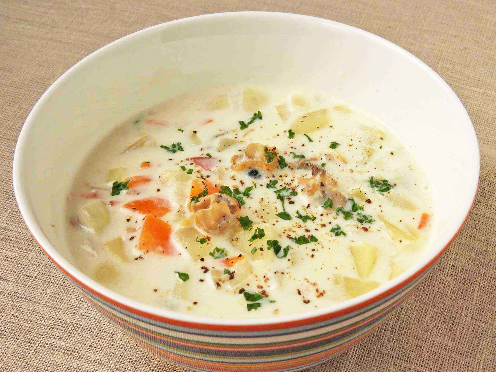 ハムとコーンのチャウダーのレシピ